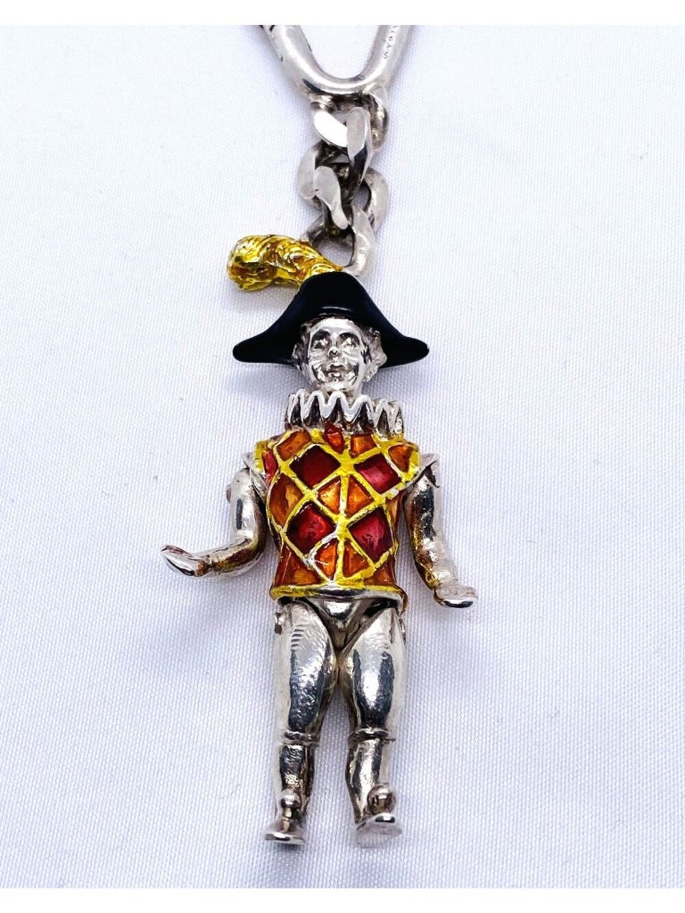 Tiffany & Co Circus Collection Gene Moore  Sterling Enamel Harlequin Key Chain